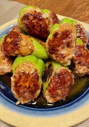 剥がれない！ピーマンの肉詰め！ジュース！-レシピのメイン写真