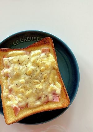 ハニーからしマヨハムトースト-レシピのメイン写真