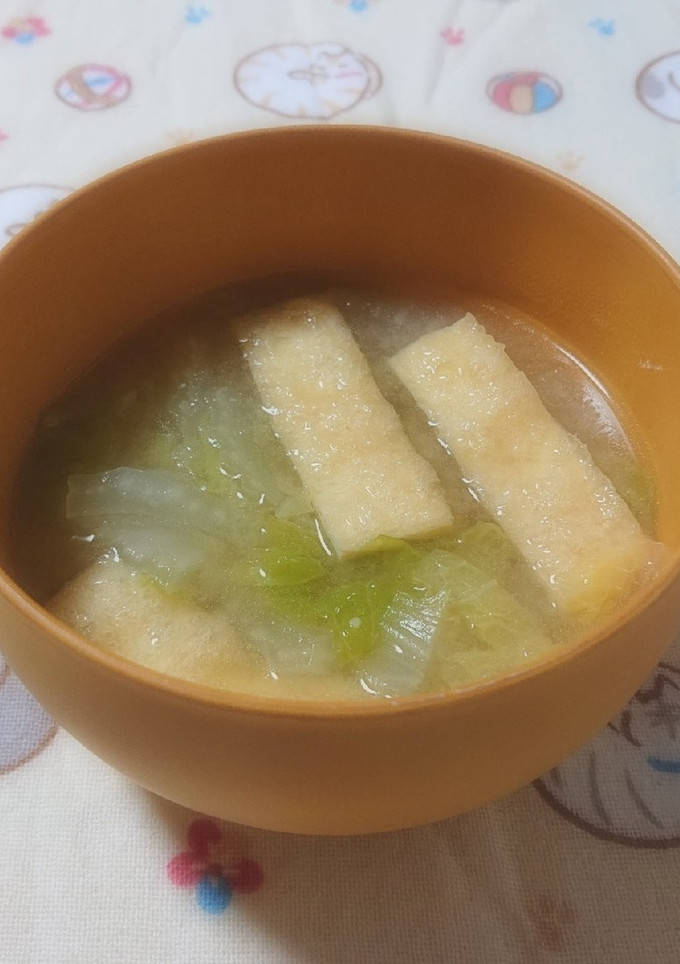 白菜と油揚げの味噌汁-レシピのメイン写真