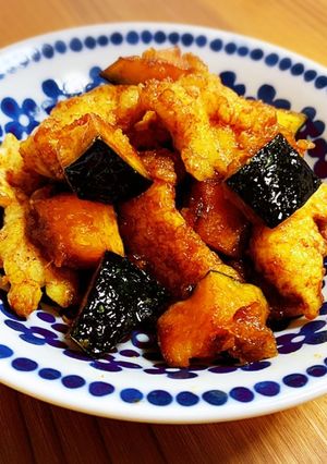 胸肉とかぼちゃのカレー醤油和え-レシピのメイン写真