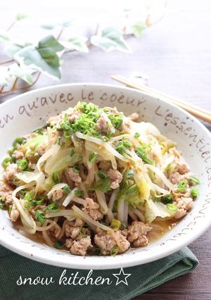 レタスともやしの生姜ひき肉あんかけ-レシピのメイン写真