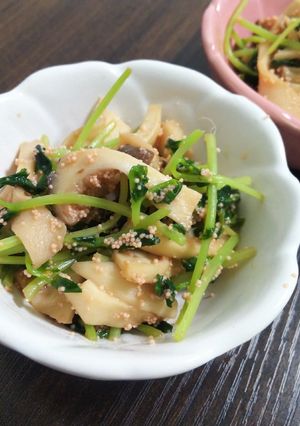 豆苗とエリンギのたらこバター炒め-レシピのメイン写真