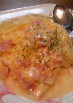 ｺｰﾝｸﾘｰﾑとﾍﾞｰｺﾝ☆ﾊﾟｽﾀ-レシピのメイン写真