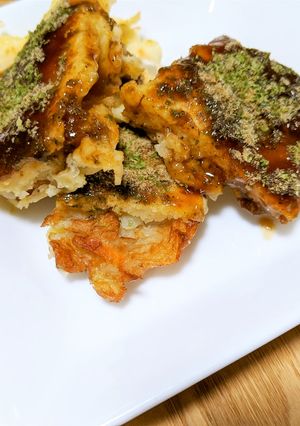 加賀揚だけで作れる！野菜たっぷりお好み焼-レシピのメイン写真