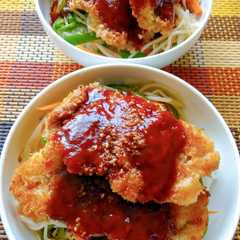 รูปของ 簡単！豚ロース薄切り肉でソースカツ丼