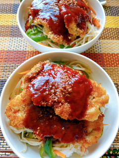 簡単!豚ロース薄切り肉でソースカツ丼-レシピのメイン写真