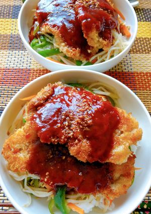 簡単!豚ロース薄切り肉でソースカツ丼-レシピのメイン写真