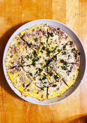 合挽きミンチの厚焼きオムレツ-レシピのメイン写真