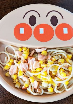 サーモンとコーンのパスタ☆離乳食完了期-レシピのメイン写真