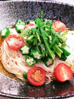 トマトとオクラで簡単そうめんアレンジ-レシピのメイン写真