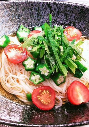 トマトとオクラで簡単そうめんアレンジ-レシピのメイン写真