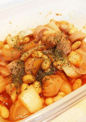 簡単☆魚肉ソーセージのポークビーンズ風-レシピのメイン写真