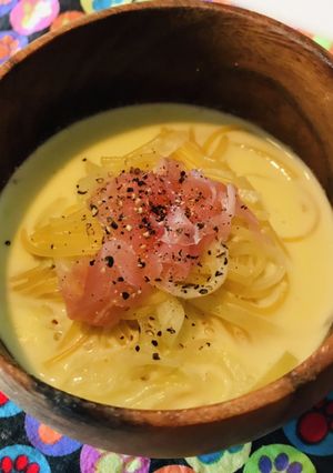 寝ぼけ眼の朝ごはん★㏌スパ　ミルクスープ-レシピのメイン写真