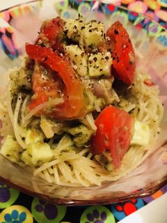 ツナトマトバジル●カプレーゼの冷製パスタ-レシピのメイン写真