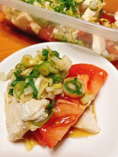 トマトと鶏胸肉のネギだれサラダ-レシピのメイン写真