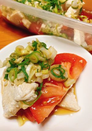 トマトと鶏胸肉のネギだれサラダ-レシピのメイン写真