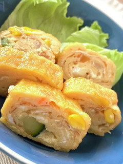 野菜ジュースで栄養たっぷり卵焼き♡-レシピのメイン写真