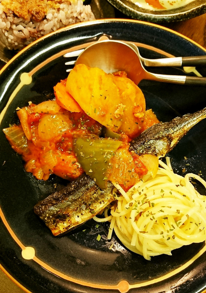 秋刀魚deトマト煮カフェ飯風-レシピのメイン写真