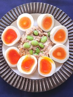 半熟ゆで卵が100倍美味しいツナマヨ枝豆-レシピのメイン写真