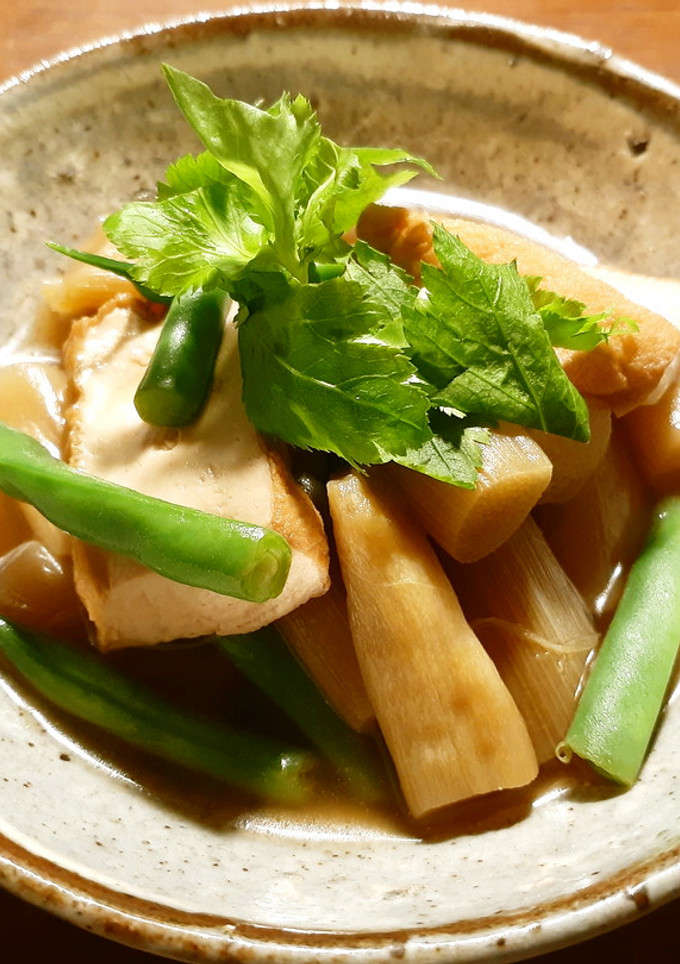 ずいき、厚揚げ、さやいんげんの煮物-レシピのメイン写真