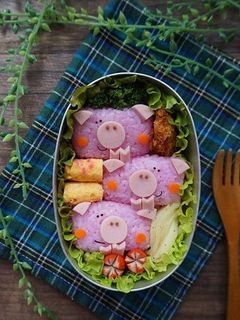 キャラ弁☆俵おにぎりのブタさんトリオ-レシピのメイン写真