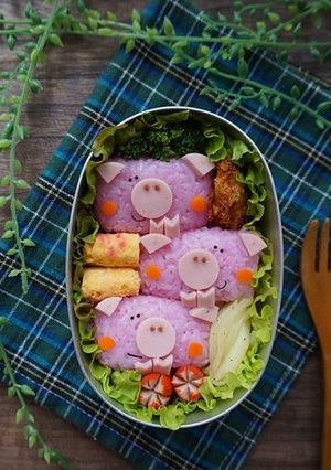 キャラ弁☆俵おにぎりのブタさんトリオ-レシピのメイン写真