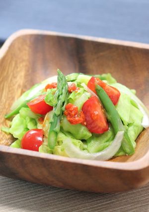 春野菜サラダ ～クコの実のドレッシング～-レシピのメイン写真
