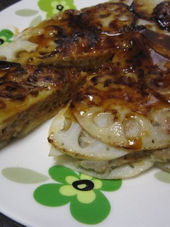 薄切りれんこん♪ハンバーグ-レシピのメイン写真