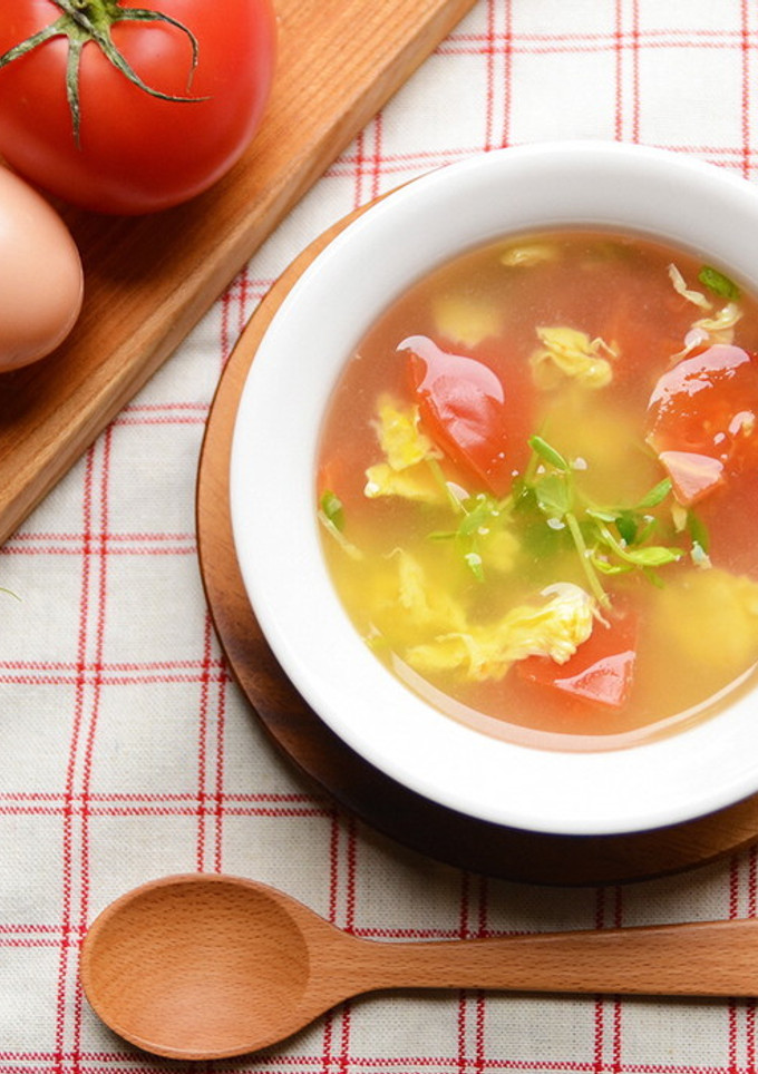 豆苗とトマトのスープ-レシピのメイン写真