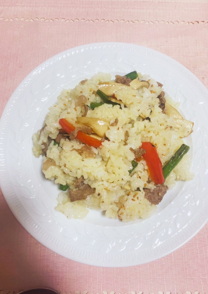 夏野菜と牛こまのうまうまピラフ♡-レシピのメイン写真
