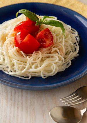 フレッシュトマトの冷製ライスパスタ-レシピのメイン写真