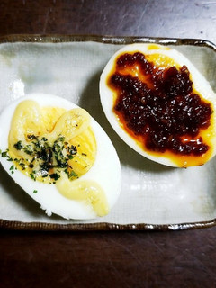 ゆで卵アレンジ♪食べる麻辣醤&マヨパセリ-レシピのメイン写真