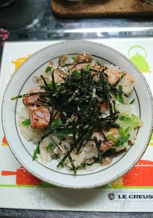 パッパッと、焼き鳥しめじの炊き込みご飯-レシピのメイン写真