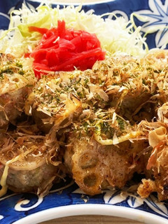 れんこんのはさみ揚げ♡たこ焼き風-レシピのメイン写真