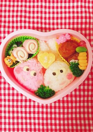 ペッパピッグとレベッカラビット　キャラ弁-レシピのメイン写真