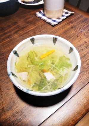 水菜とレタスのあっさり味優しいスープ♡♡-レシピのメイン写真