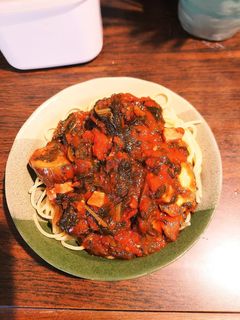ほうれん草&ベーコン茄子のトマトパスタ♡-レシピのメイン写真