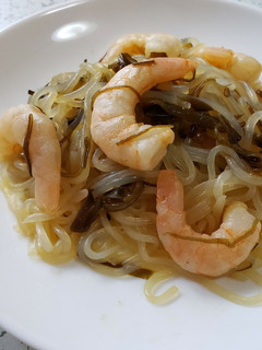 超簡単!和えるだけうにめかぶ白滝パスタ-レシピのメイン写真