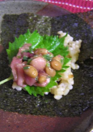 手巻き寿司ネタ～マグロ切り落としと納豆-レシピのメイン写真