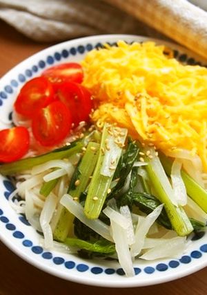 小松菜・大根のナムルのせ♪そうめん冷麺-レシピのメイン写真