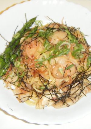 ホタテとアスパラのスパゲティ（中華風）-レシピのメイン写真