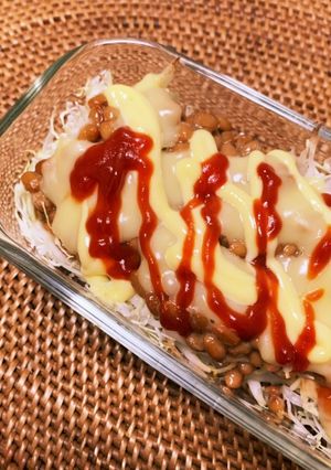 納豆キャベツチーズの重ね焼きグラタン風-レシピのメイン写真