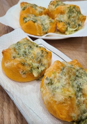 ふかふか♪野菜ジュースで葱マヨチーズパン-レシピのメイン写真