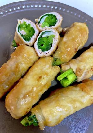 小松菜の豚肉巻き！味噌照り焼きダレ！-レシピのメイン写真