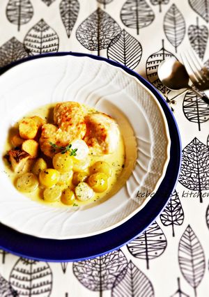 鶏肉のソテー＊葡萄クリームソース添え-レシピのメイン写真