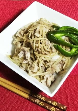 もやしナムル(作りおき)で豚丼-レシピのメイン写真