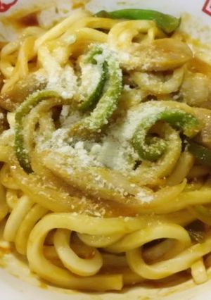 レンジでワンボールのナポリタン風うどん-レシピのメイン写真