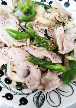 簡単に♪豚バラピーマンの塩炒め-レシピのメイン写真