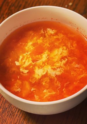 簡単☆トマト缶でかき卵の酸辣トマトスープ-レシピのメイン写真