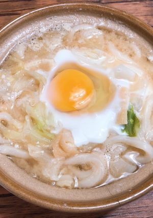 冷凍うどんで！味噌キャベ煮込みうどん-レシピのメイン写真